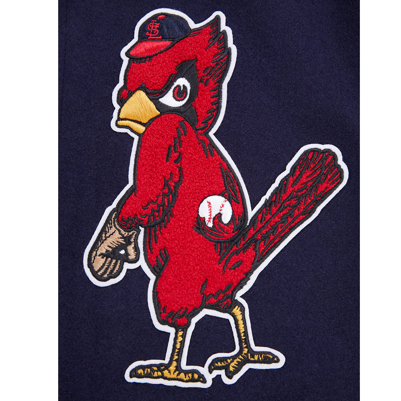St. Louis Cardinals Old English Navy and White Varsity Jacket - Image 8
