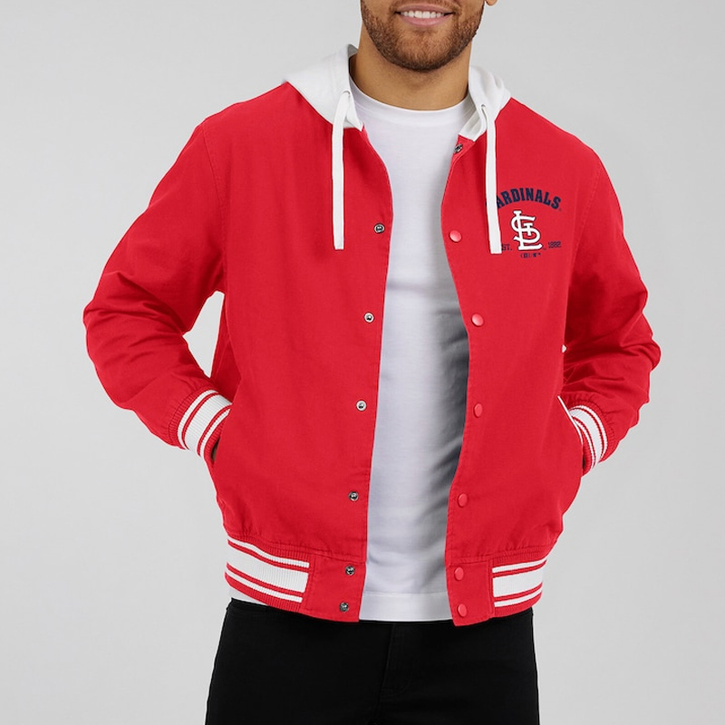 St. Louis Cardinals Red Cotton Hooded Jacket - Image 6