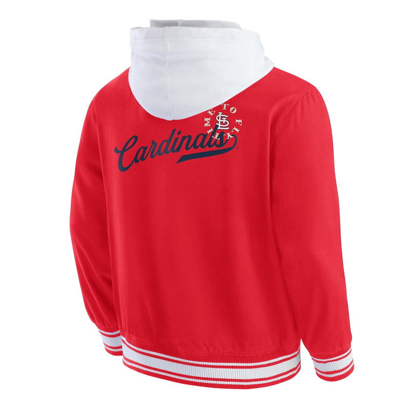 St. Louis Cardinals Red Cotton Hooded Jacket - Image 2