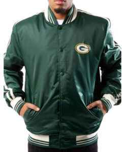 Starter Bay Packers Green Satin Jacket