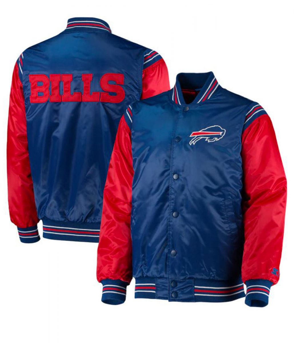 Varsity Buffalo Bills Blue and Red Starter Jacket - Image 3