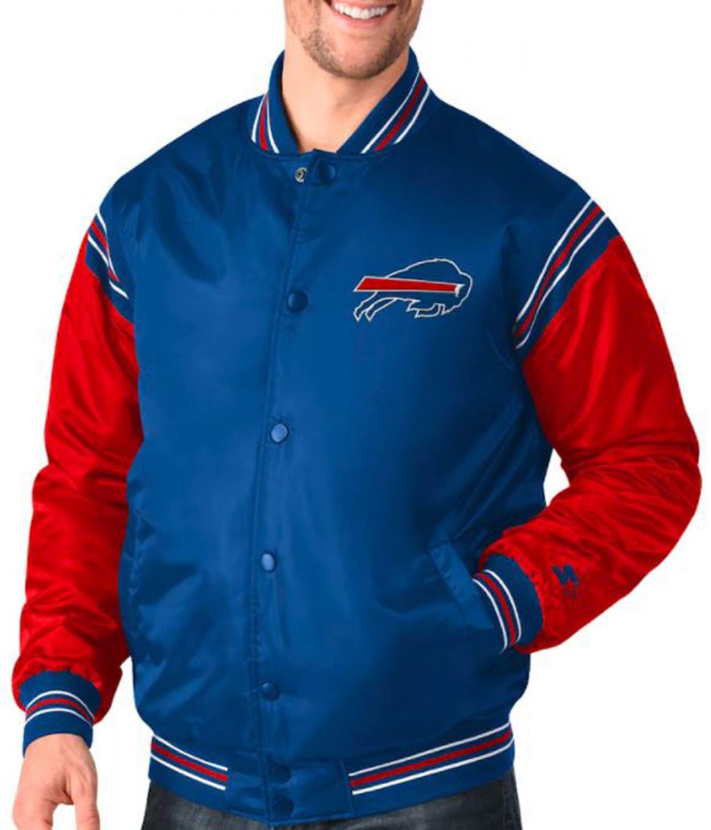 Varsity Buffalo Bills Blue and Red Starter Jacket - Image 4