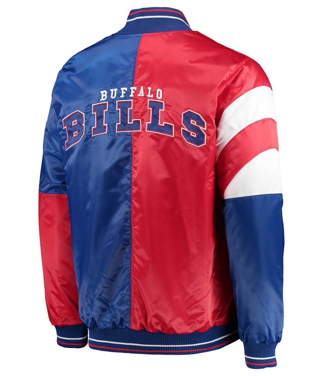 Buffalo Bills Leader Full-Snap Blue and Red Satin Jacket - Image 2