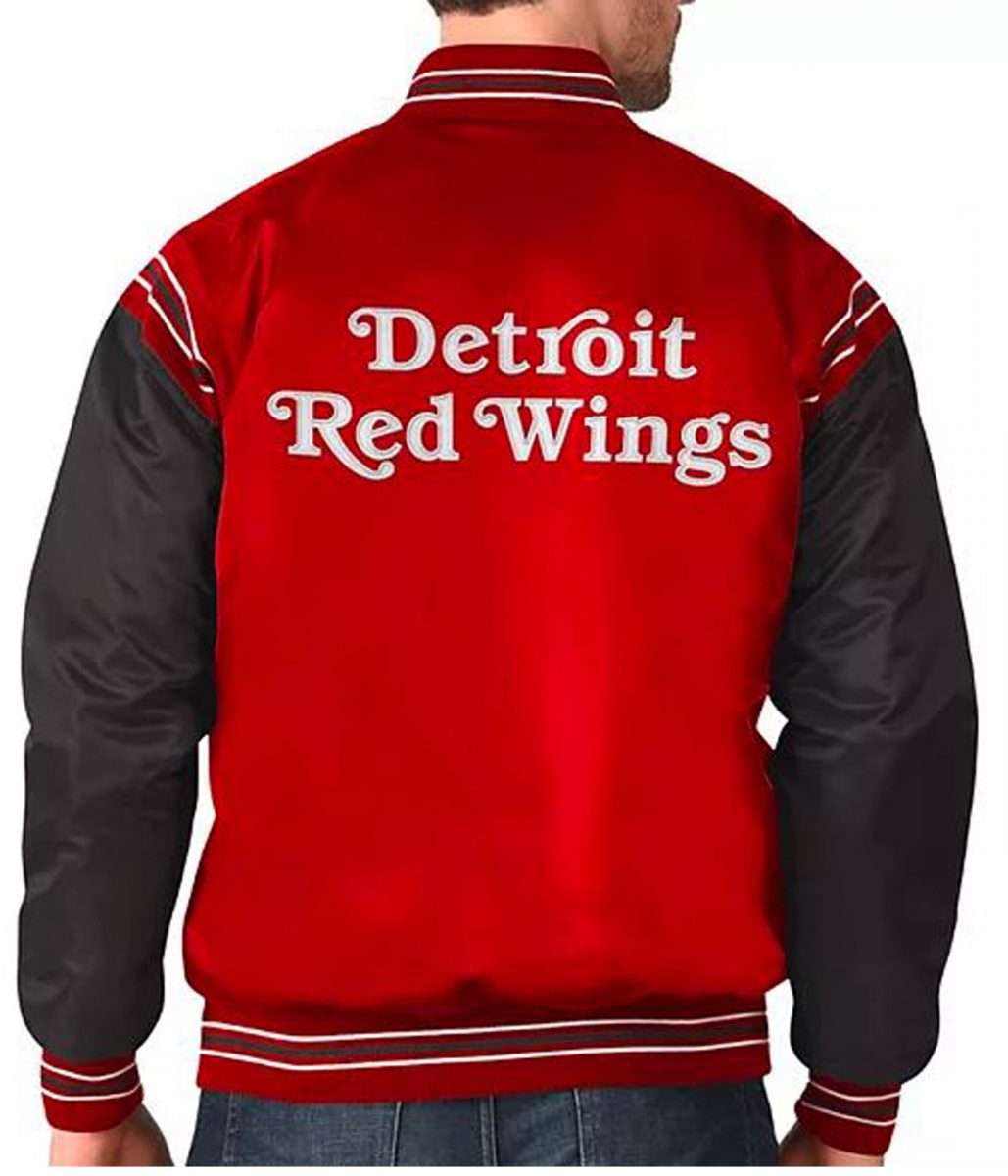 Starter Detroit Red Wings Satin Red and Black Varsity Jacket - Image 2