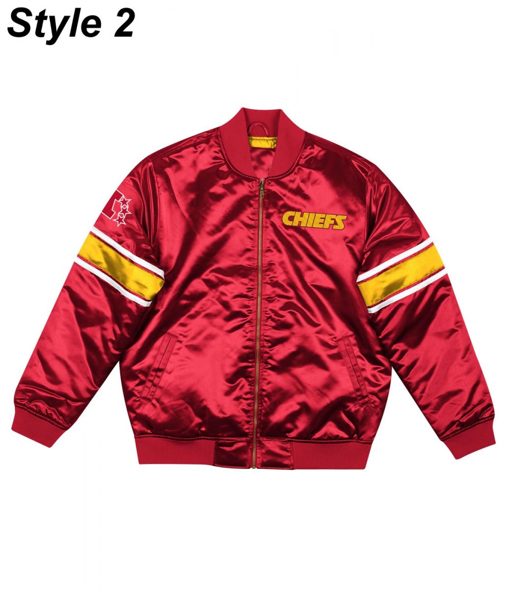 Kansas City Chiefs Satin Bomber Red Jacket - Image 2