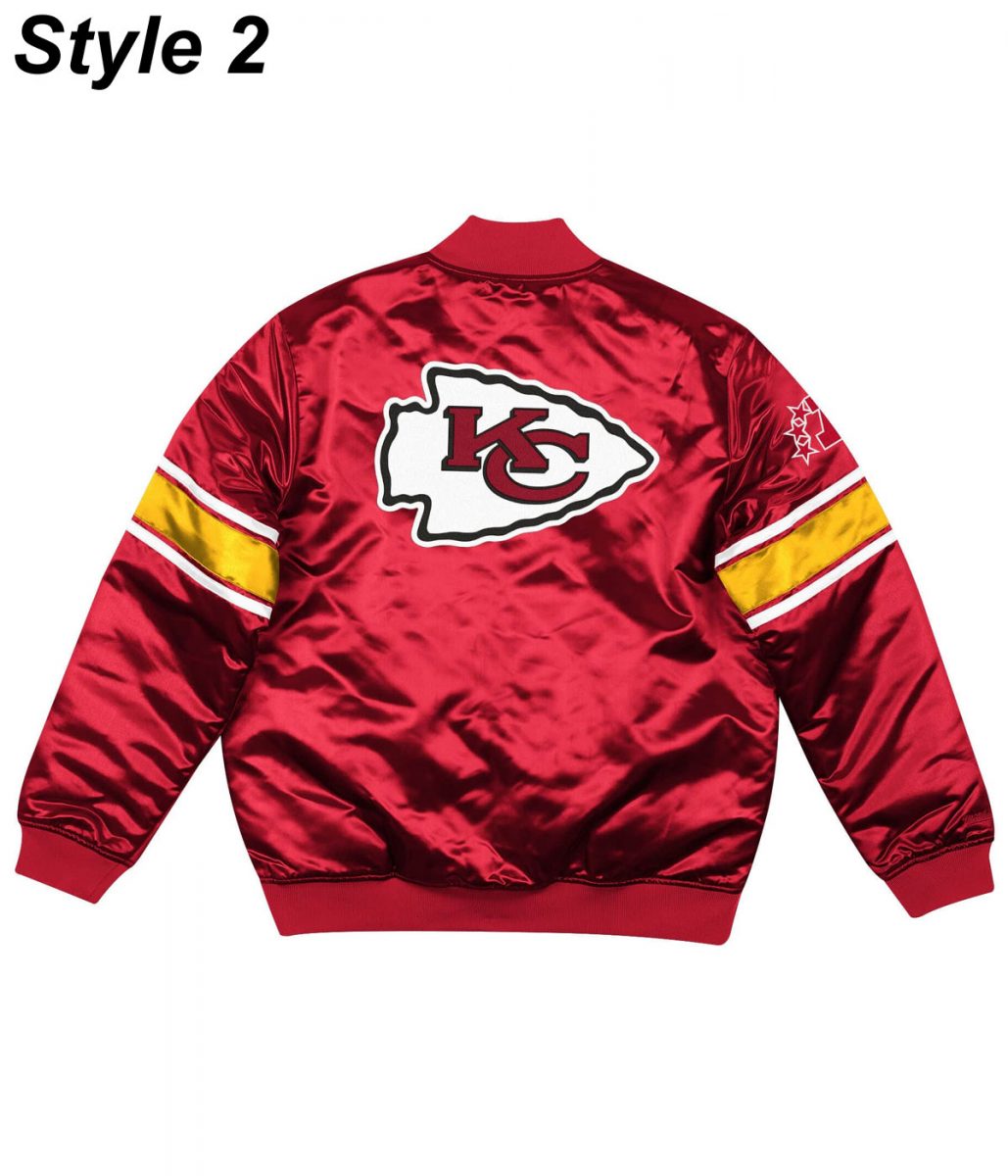Kansas City Chiefs Satin Bomber Red Jacket - Image 5