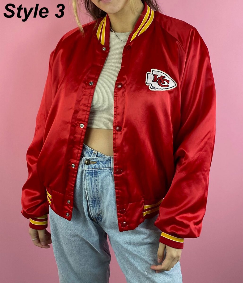 Kansas City Chiefs Satin Bomber Red Jacket - Image 10