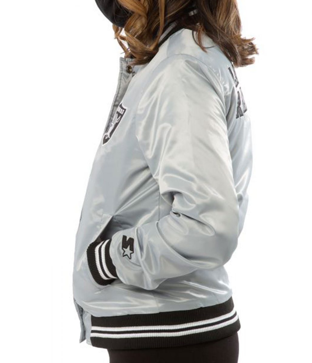 Women's Raiders Las Vegas Satin Starter Jacket - Image 12