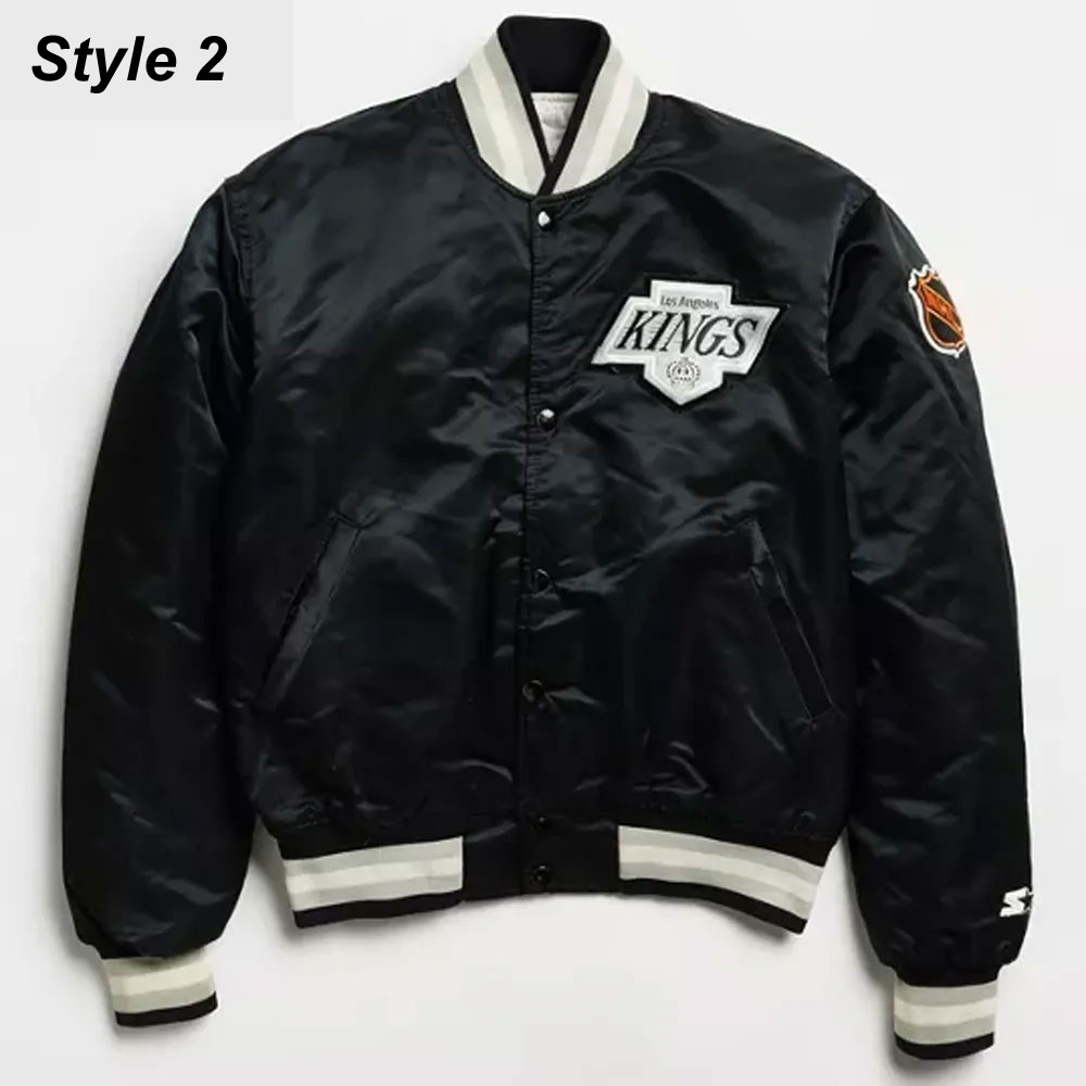 Los Angeles Kings Black Satin Jacket - Image 2