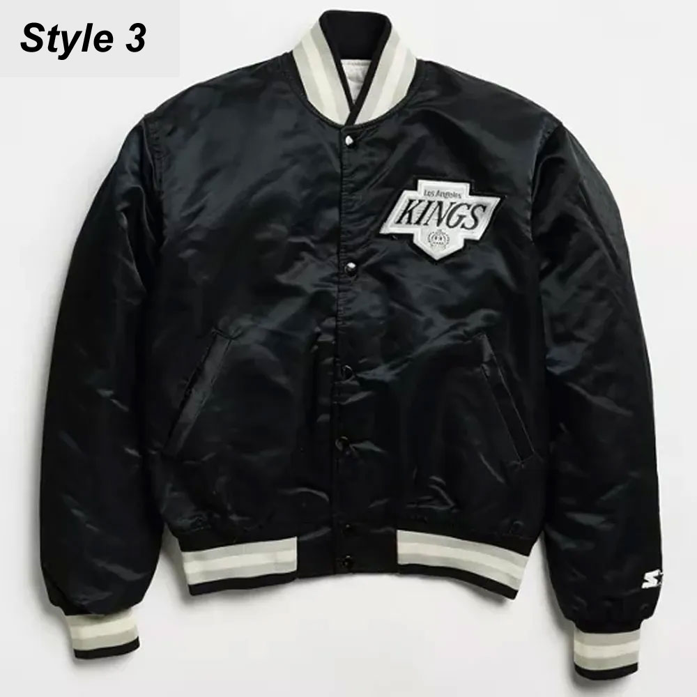 Los Angeles Kings Black Satin Jacket - Image 3