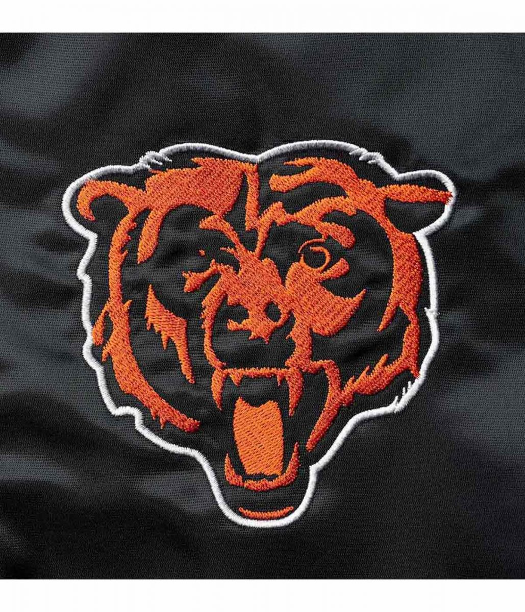 Chicago Bears Leader Navy/Orange Full-Snap Satin Jacket - Image 5