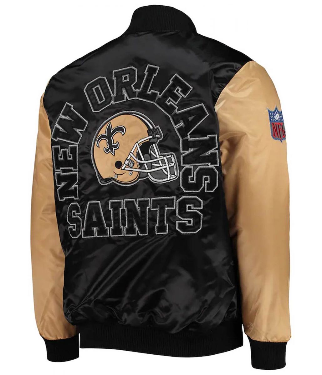 New Orleans Saints Locker Room Throwback Black and Gold Jacket - Image 2