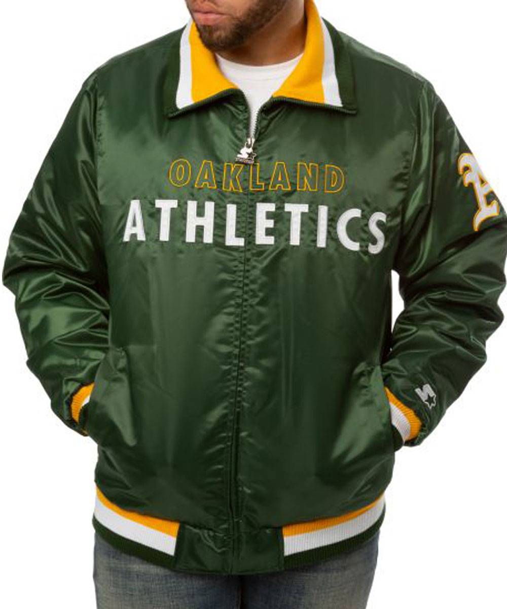 Starter Athletics Oakland Varsity Green Satin Jacket