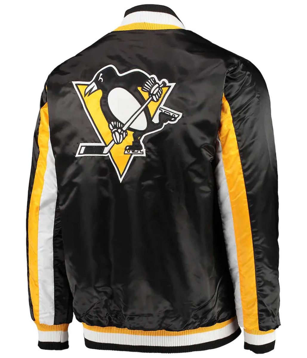 Pittsburgh Penguins The Ace Black/Yellow Satin Jacket - Image 2