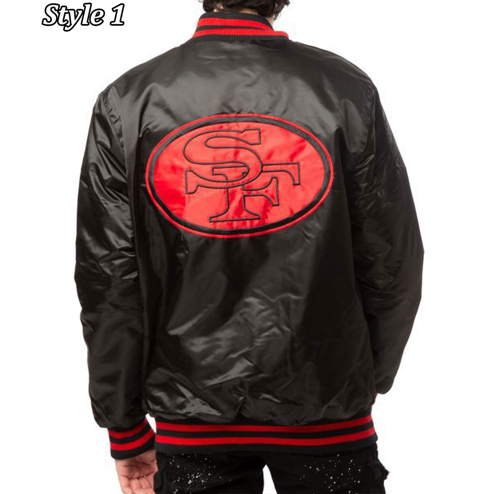San Francisco 49ers Starter Satin Black Jacket - Image 9
