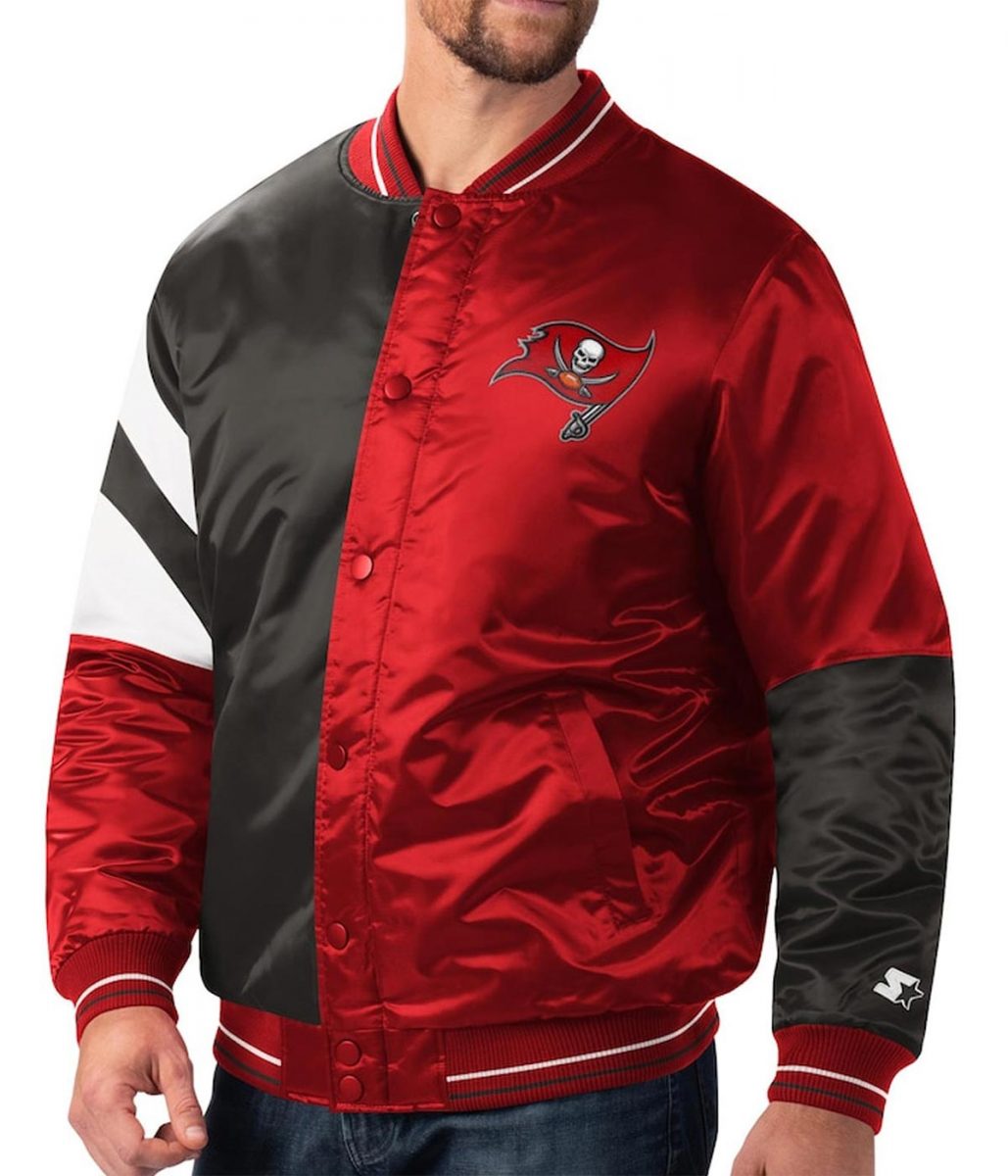 Tampa Bay Buccaneers Red and Black Full-Snap Jacket - Image 4