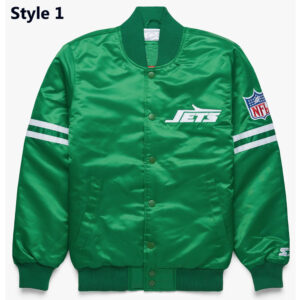 Striped New York Jets Green Satin Jacket
