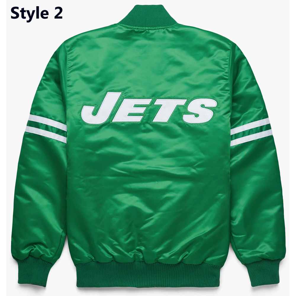 Striped New York Jets Green Satin Jacket - Image 4