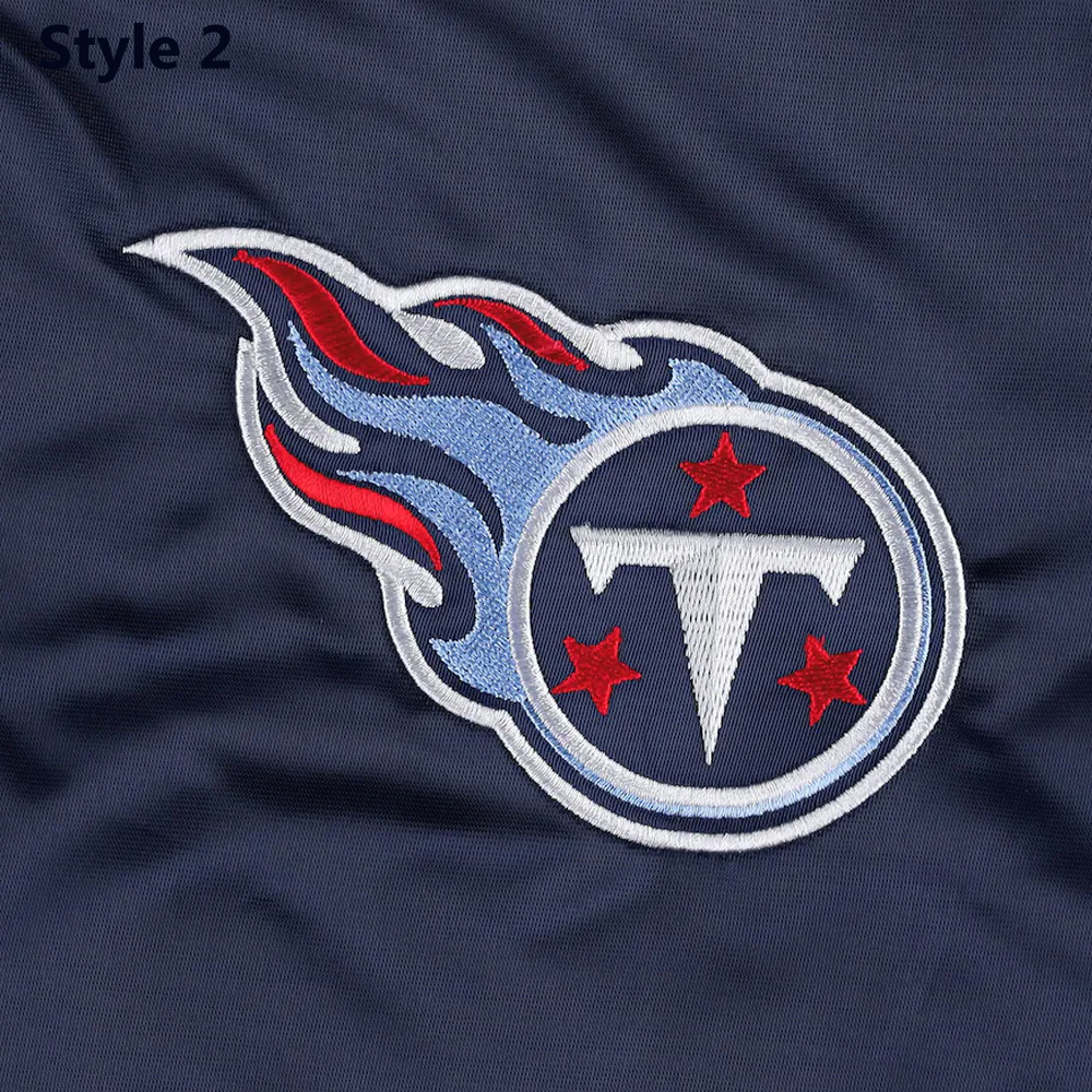 Striped Tennessee Titans Navy Blue Satin Jacket - Image 12