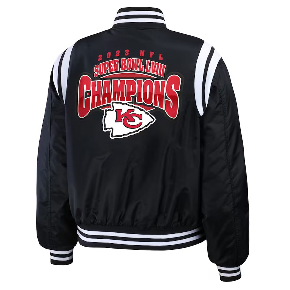 Super Bowl LVIII Champions Kansas City Chiefs Varsity Bomber Jacket - Image 2