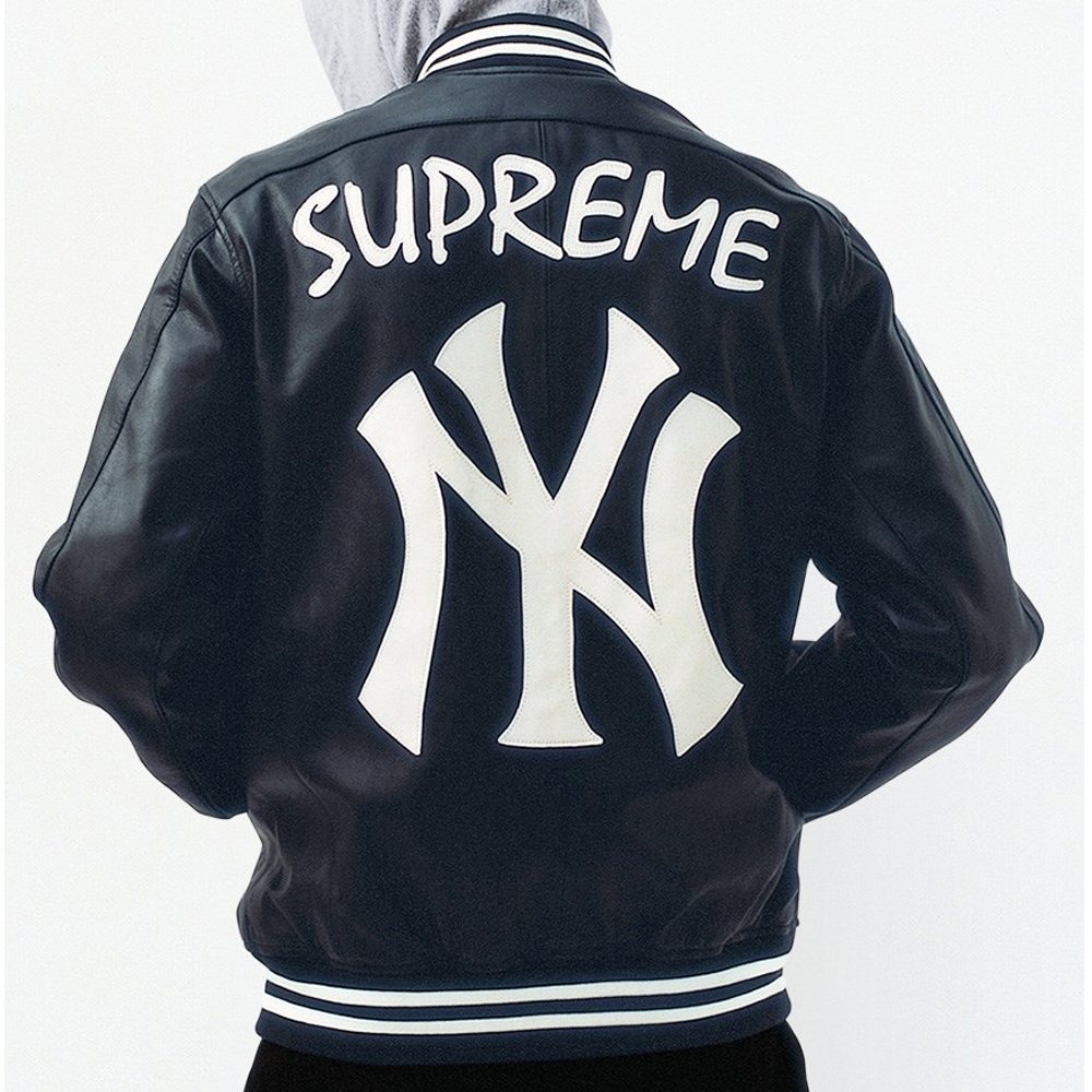 Supreme NY Yankees Varsity Leather Jacket - Image 8
