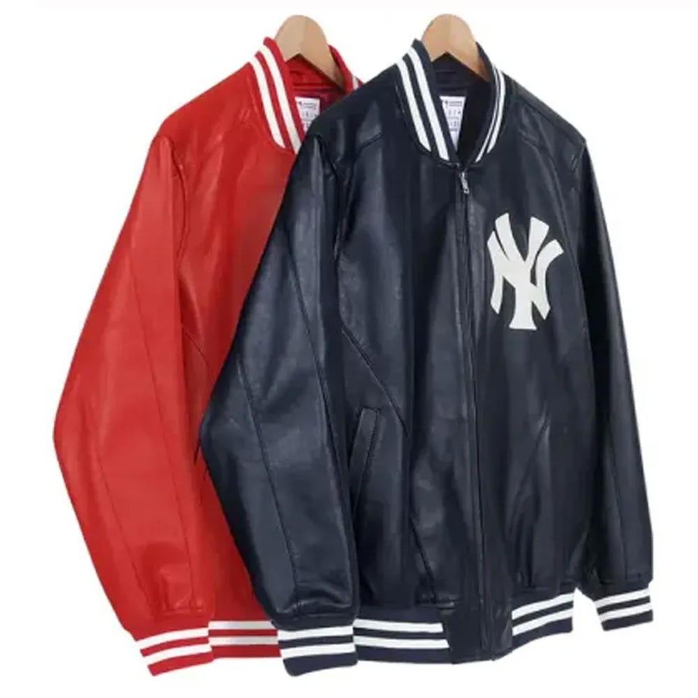 Supreme NY Yankees Varsity Leather Jacket - Image 10