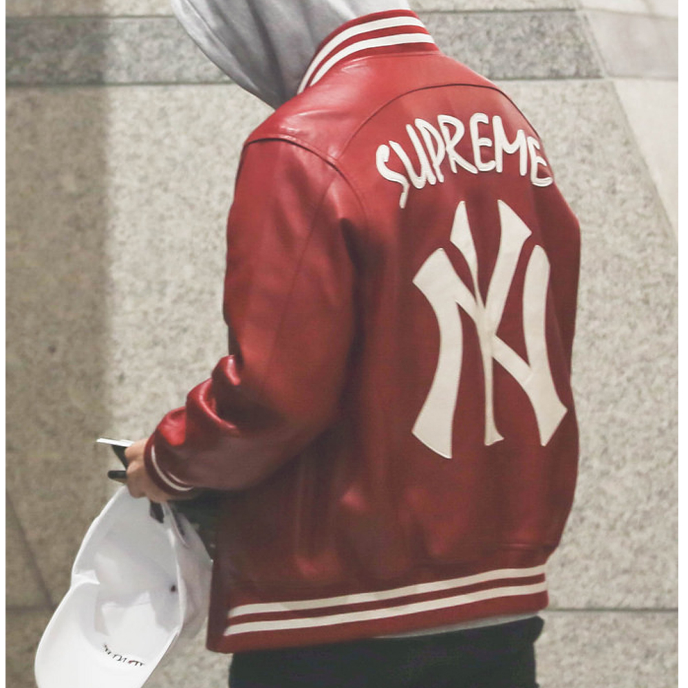 Supreme NY Yankees Varsity Leather Jacket - Image 9