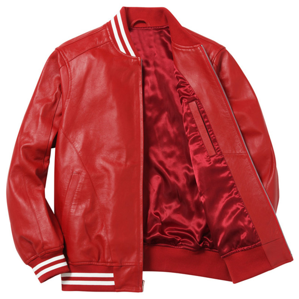 Supreme NY Yankees Varsity Leather Jacket - Image 5