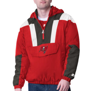 Red Tampa Bay Buccaneers Charger Half-Zip Pullover Jacket