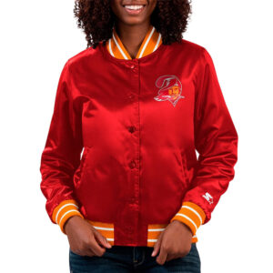 Tampa Bay Buccaneers Full Count Red Varsity Satin Jacket
