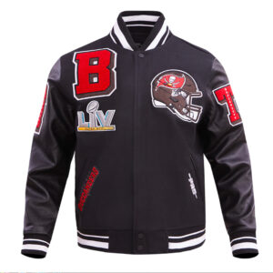 Tampa Bay Buccaneers Mashup Rib Varsity Wool/Leather Jacket