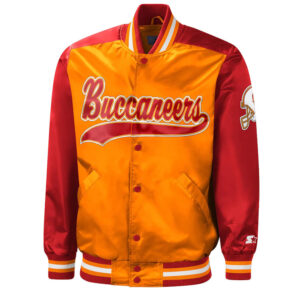 Tradition Tampa Bay Buccaneers Orange/Red Varsity Satin Jacket