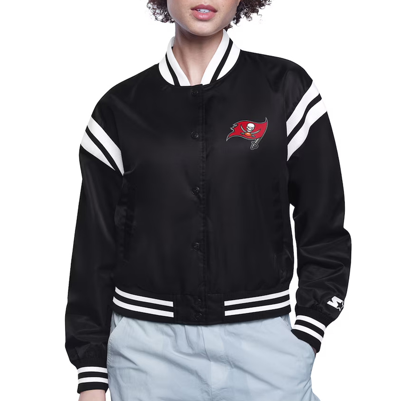 Tampa Bay Buccaneers Printed Logo Varsity Satin Jacket