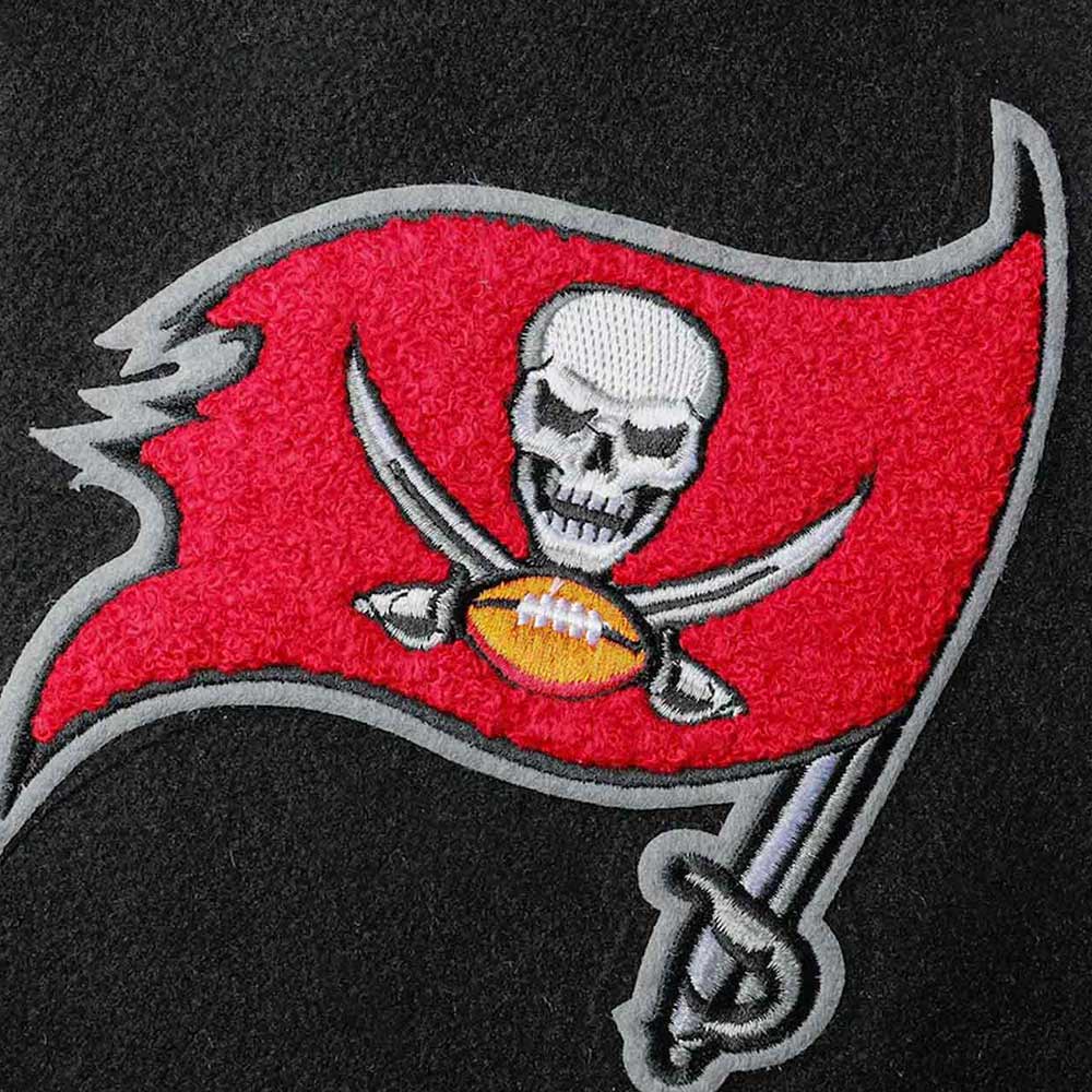 Tampa Bay Buccaneers White and Black Letterman Jacket - Image 4