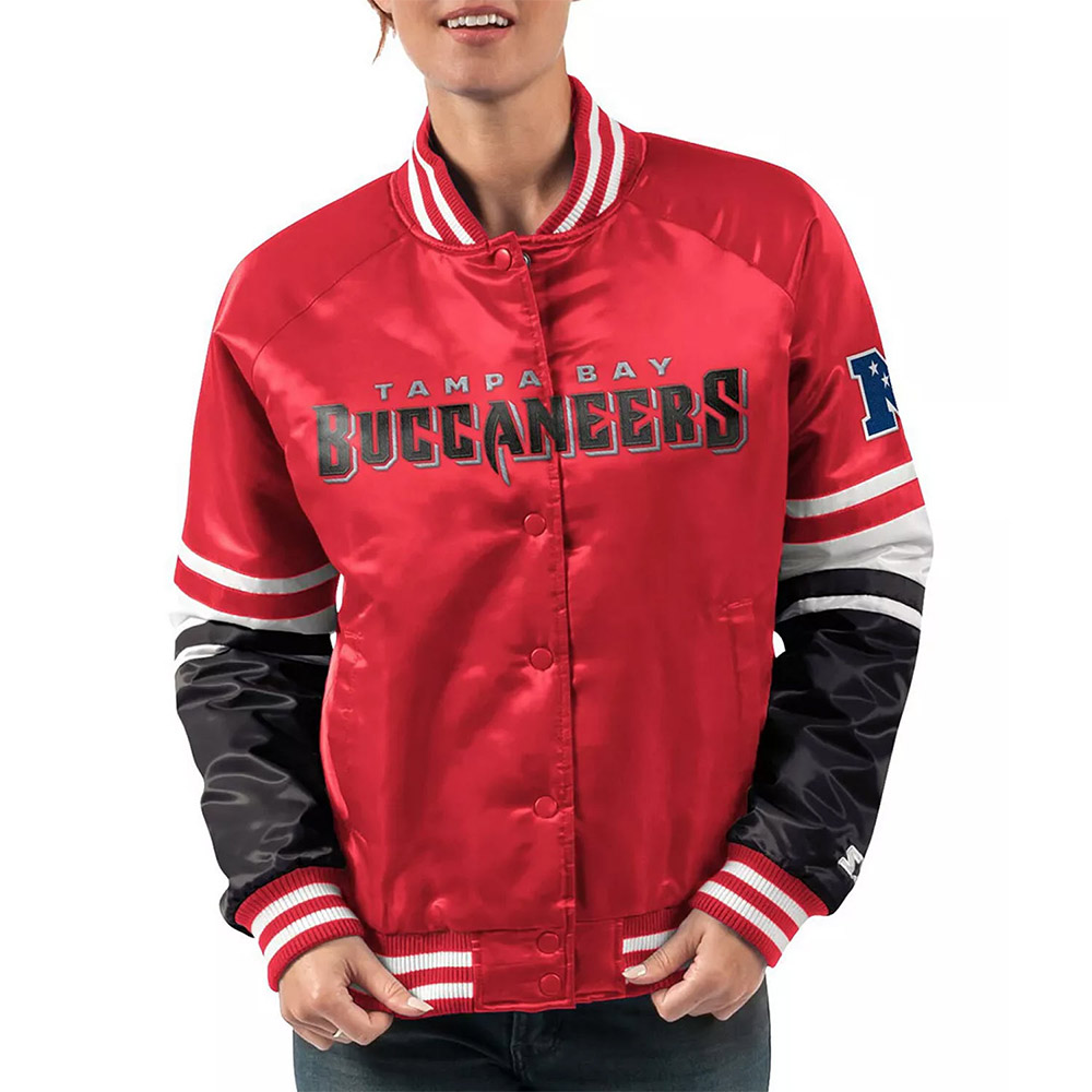 Tampa Bay Buccaneers Victory Cheer Satin Red Jacket - Image 3