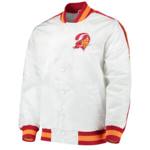 Throwback D-Line Tampa Bay Buccaneers White Satin Jacket
