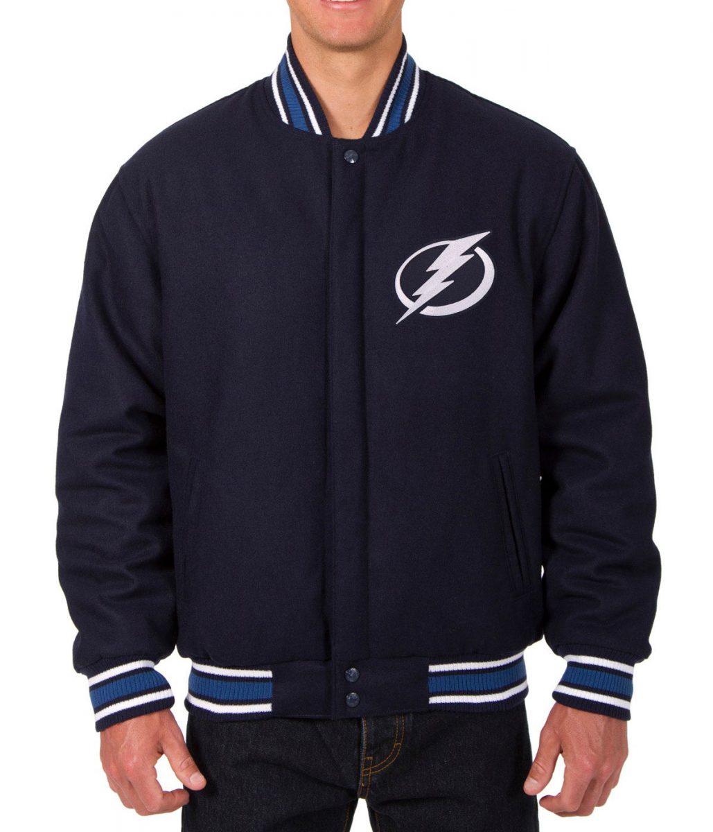 Varsity Tampa Bay Lightning Navy Blue Wool Jacket