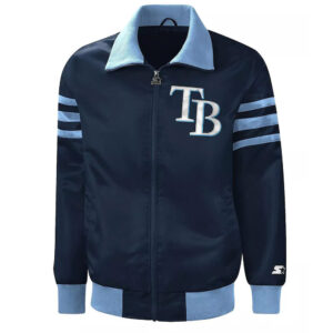 The Captain II Tampa Bay Rays Blue Varsity Satin Jacket