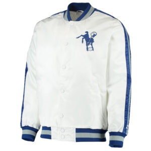 White Indianapolis Colts White Team III Satin Jacket