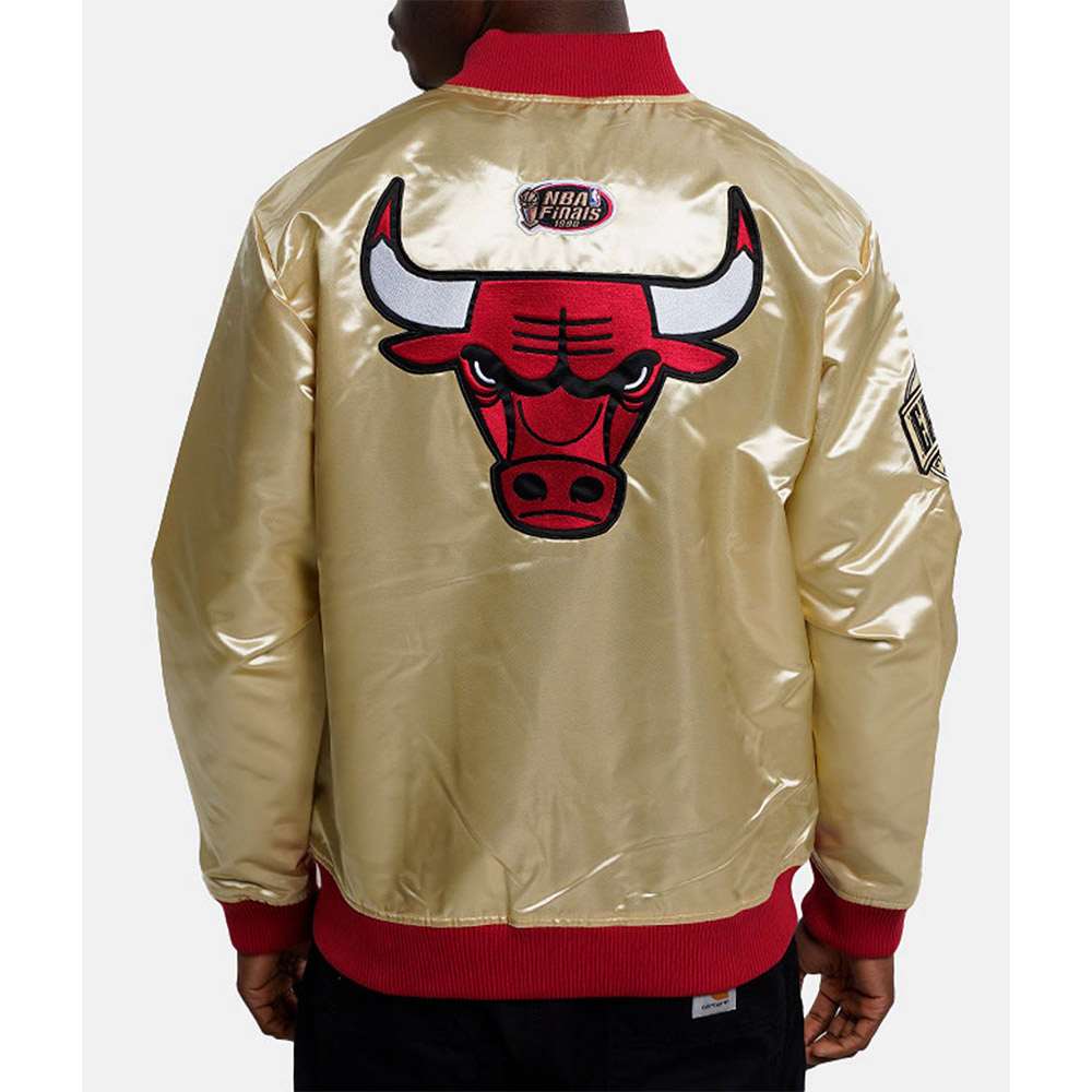 Chicago Bulls Team OG 2.0 Gold Satin Jacket - Image 4