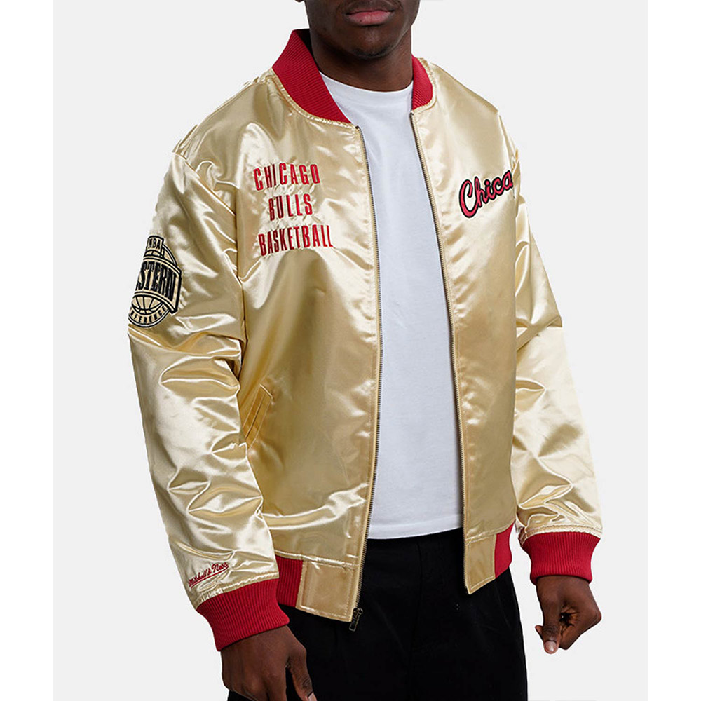 Chicago Bulls Team OG 2.0 Gold Satin Jacket - Image 5