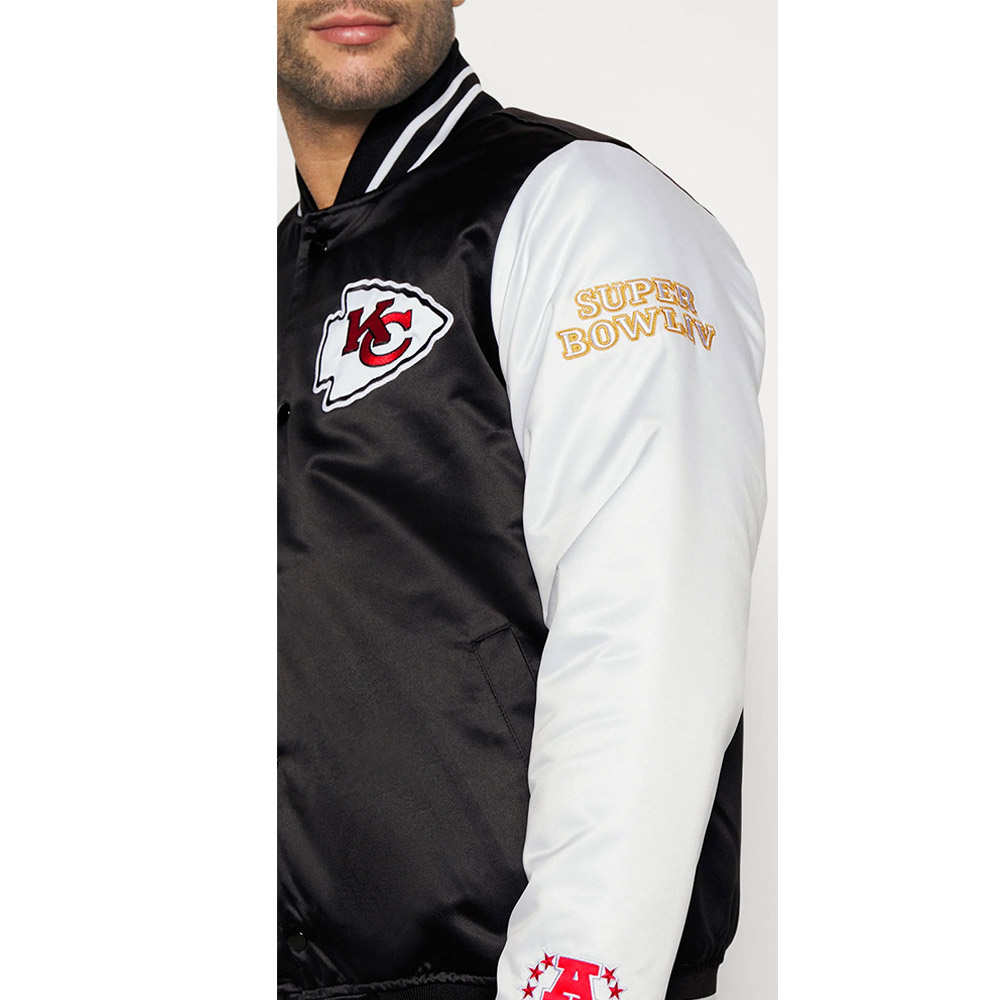Team Origins Kansas City Chiefs Varsity Satin Jacket - Image 5