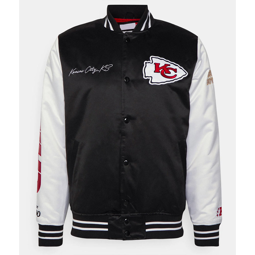 Team Origins Kansas City Chiefs Varsity Satin Jacket - Image 3