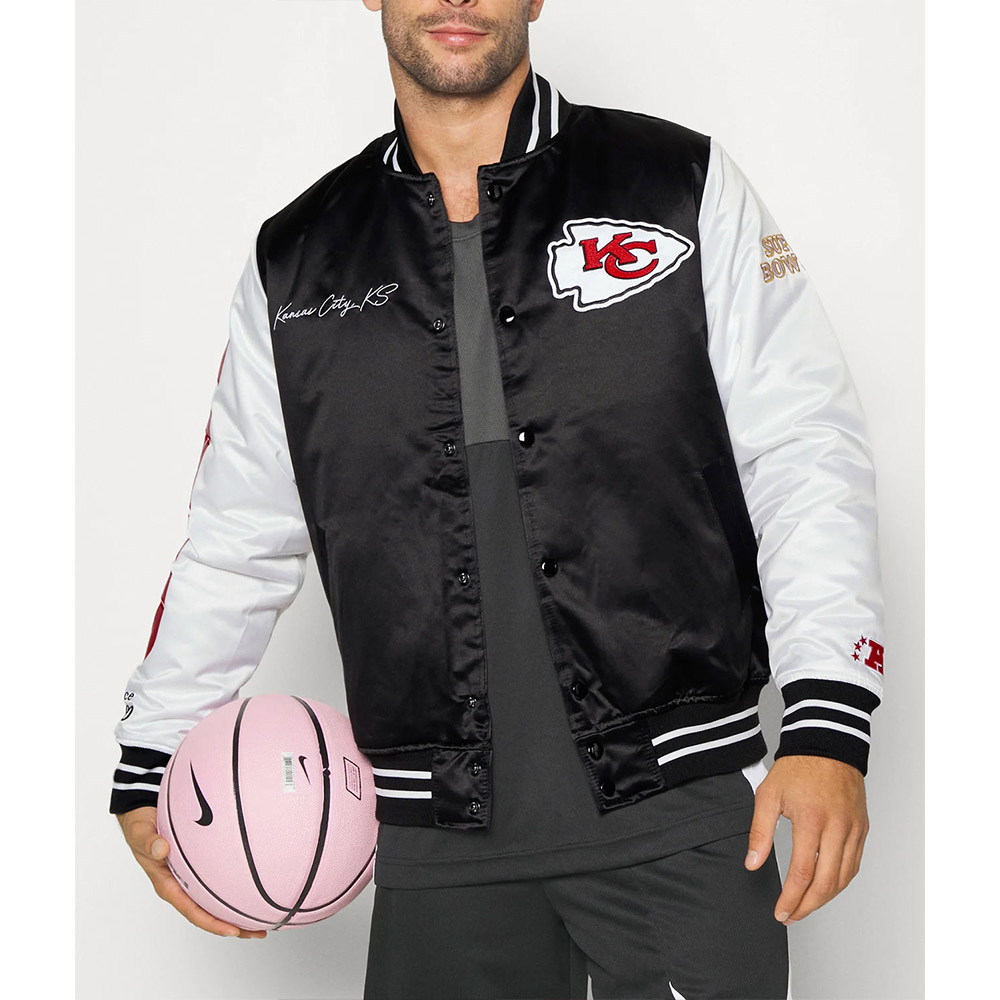 Team Origins Kansas City Chiefs Varsity Satin Jacket - Image 4