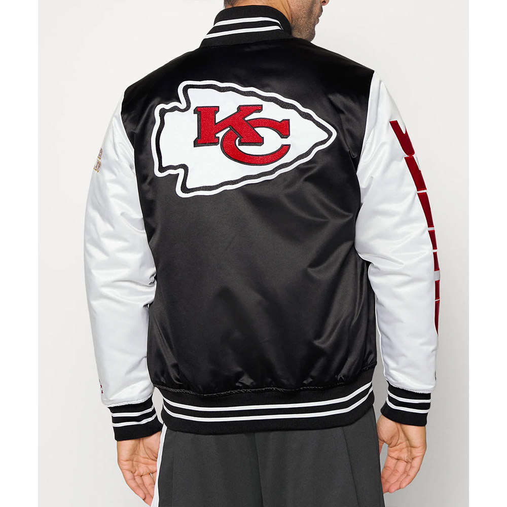 Team Origins Kansas City Chiefs Varsity Satin Jacket - Image 2
