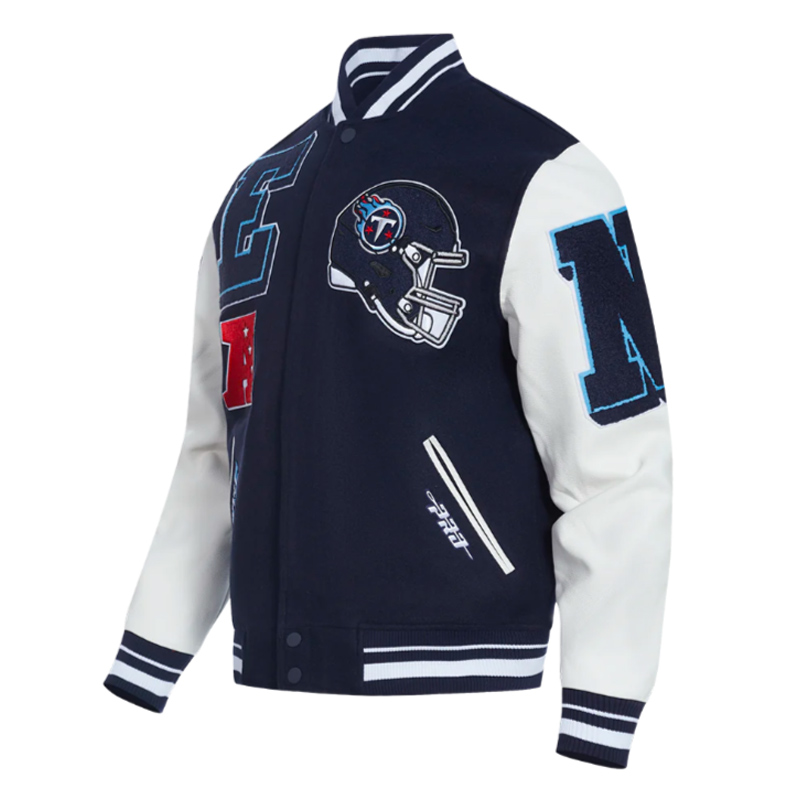 Tennessee Titans Mashup Rib Varsity Wool/Leather Jacket - Image 3