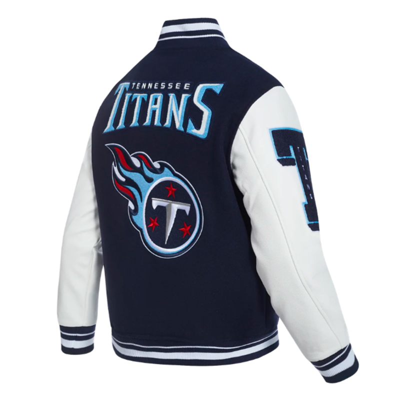 Tennessee Titans Mashup Rib Varsity Wool/Leather Jacket - Image 4