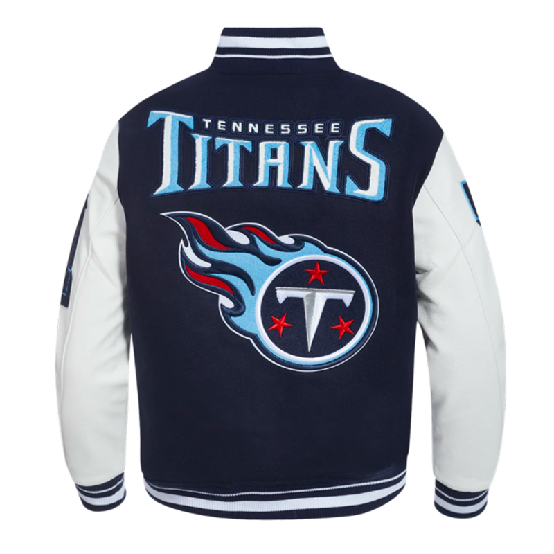 Tennessee Titans Mashup Rib Varsity Wool/Leather Jacket - Image 2