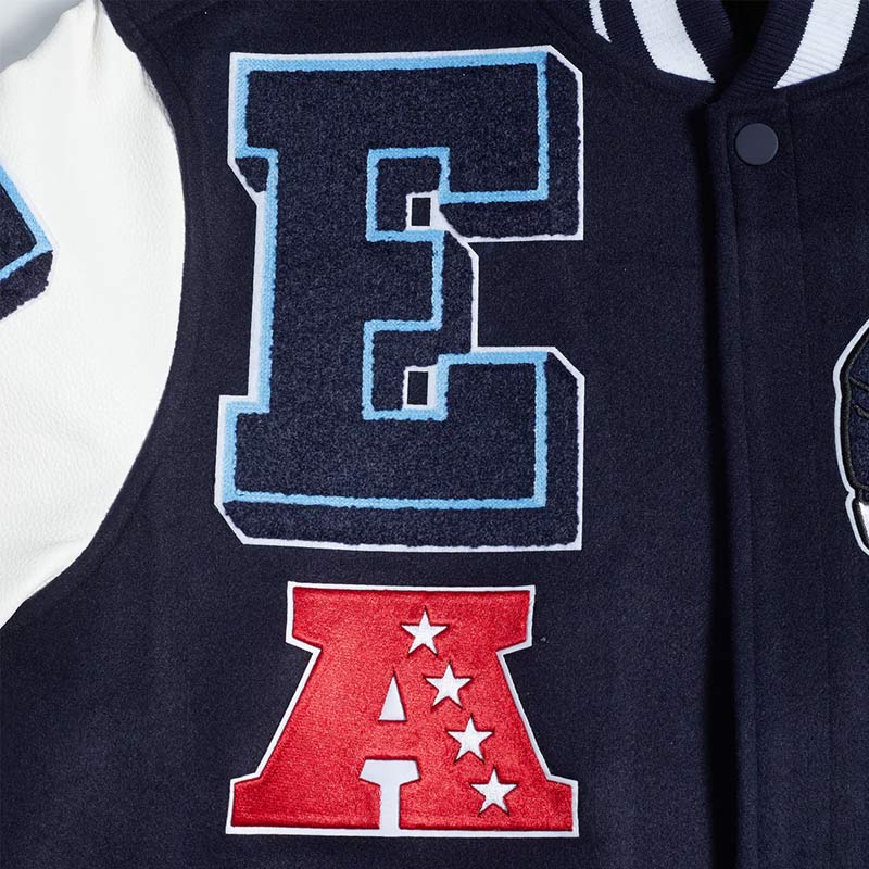 Tennessee Titans Mashup Rib Varsity Wool/Leather Jacket - Image 6