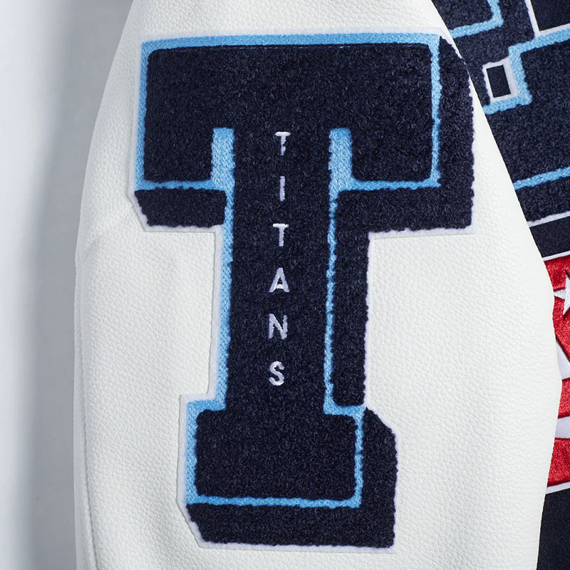 Tennessee Titans Mashup Rib Varsity Wool/Leather Jacket - Image 7